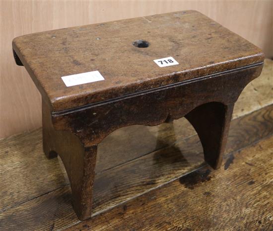 An early 19th century mahogany stool W.35cm